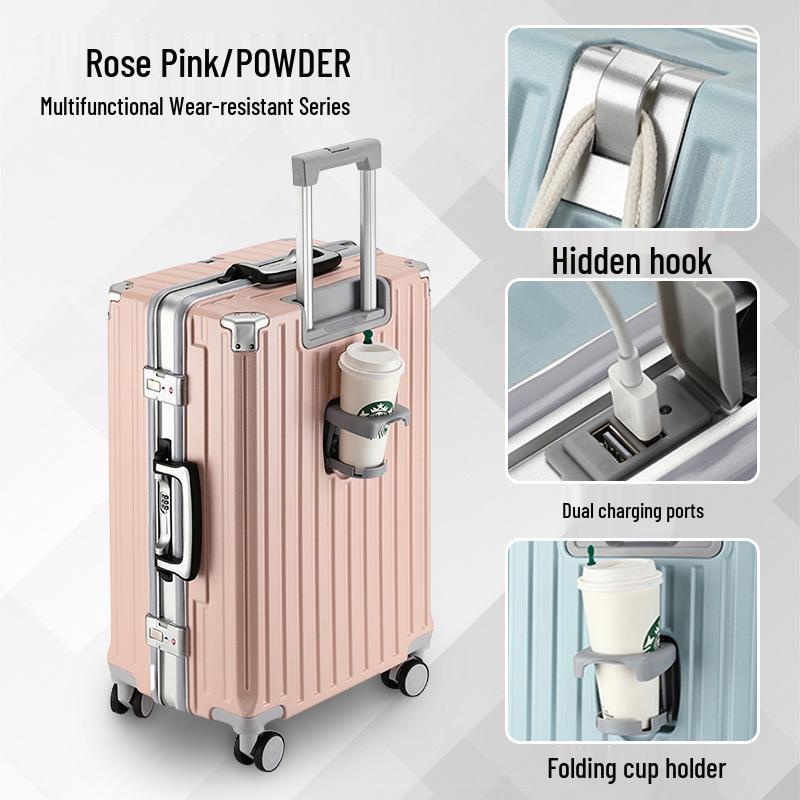 

Міцний алюмінієвий валіза-спінер із кодовим замком для чоловіків і жінок 28 Inch Lifetime Warranty with Spare Wheels, Cover