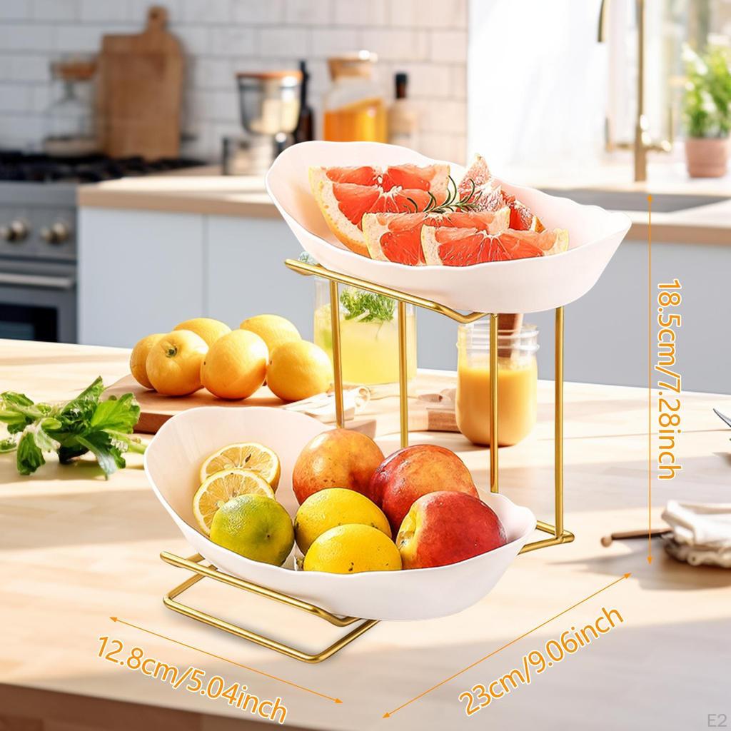 Countertop Multi-Layer Fruit Basket with Metal Support for Candy and Nuts