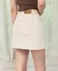 Heint Lony Natural Cotton A Line Mini Skirt 2Col_Oatmeal