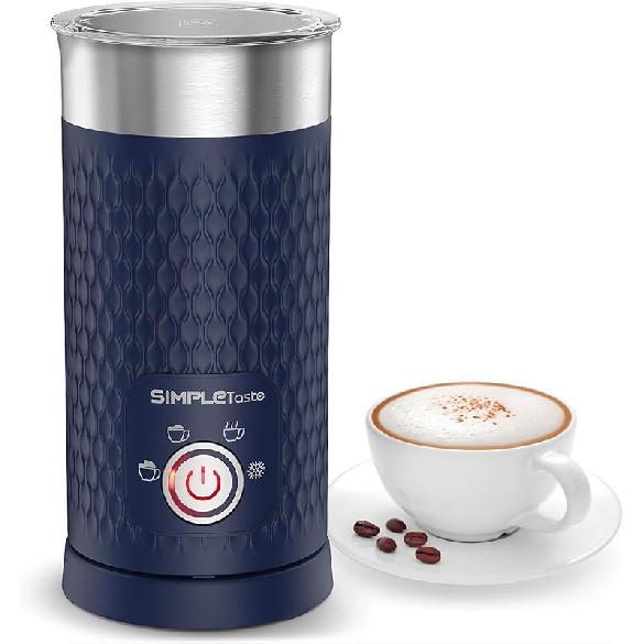 

SIMPLETASTE Milk Frother, 4-in-1 Electric Milk Steamer, Automatic Warm and Cold Foam Maker and Milk Warmer for Latte, Cappuccinos, Macchiato синий
