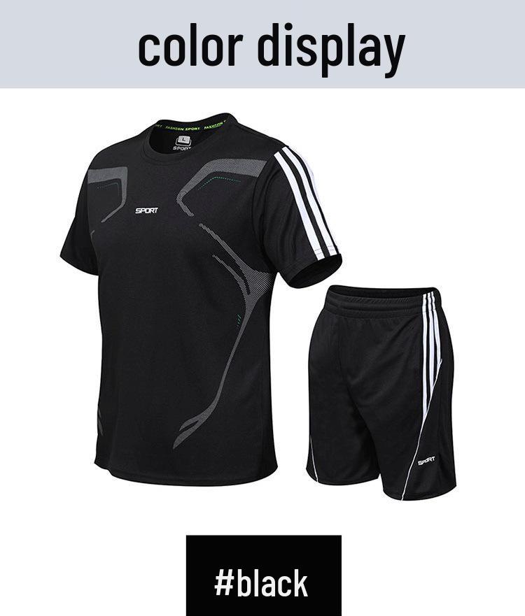 Men's Quick-Dry Sports Suit: Short Sleeve & Shorts for Gym, Running, Football - Spring/Summer Style