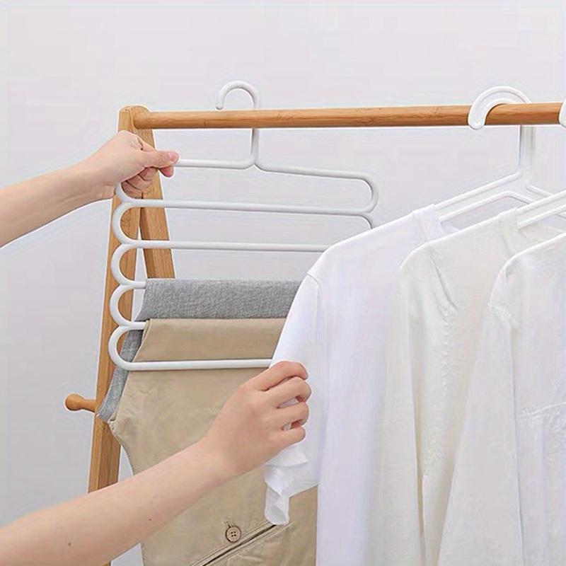1pc Space-Saving Pants Hanger Closet Organizer for Pants, Jeans, Trousers, Skirts, Scarf Bedroom Wardrobe Storage and Balcony Clothes Drying Rack