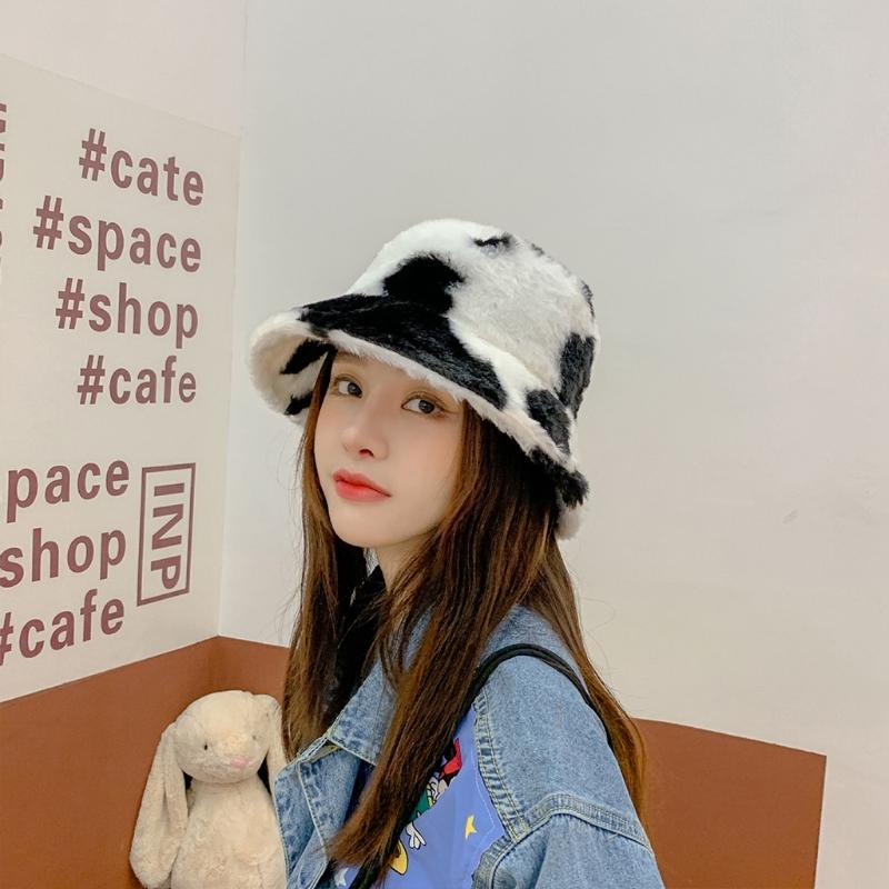 Cow Plush Fisherman Cap Soft Warm Hat Autumn Winter Outdoor Trend Fisherman Hats