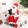 Traditional Santa Claus Figure Plush Figurine, 11.81 Inch Christmas Sitting Fabric Shelf Sitter Decor Doll for Holiday Home Decoration And Festive