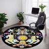 1pc Psychedelic Tiger Chair Carpet for Office, Round Non Slip Durable Large Size Office Carpet, Suitable for Office