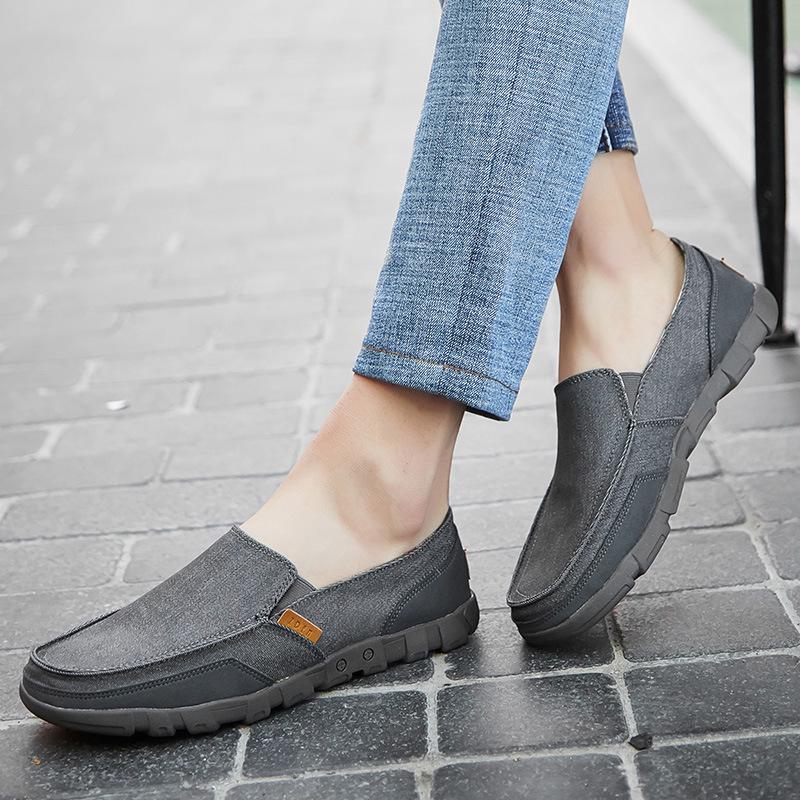 Summer Men's Korean Style Canvas Loafers: Trendy, Washable, Versatile Casual Shoes in Plus Sizes 47-48.