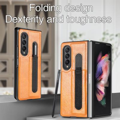Slim Lightweight Leather Folding Funda Case For Samsung Z Fold4 5g Fold 4 Fold3 Fold 3 Non -Slip Cover For Samsung Z Fold4