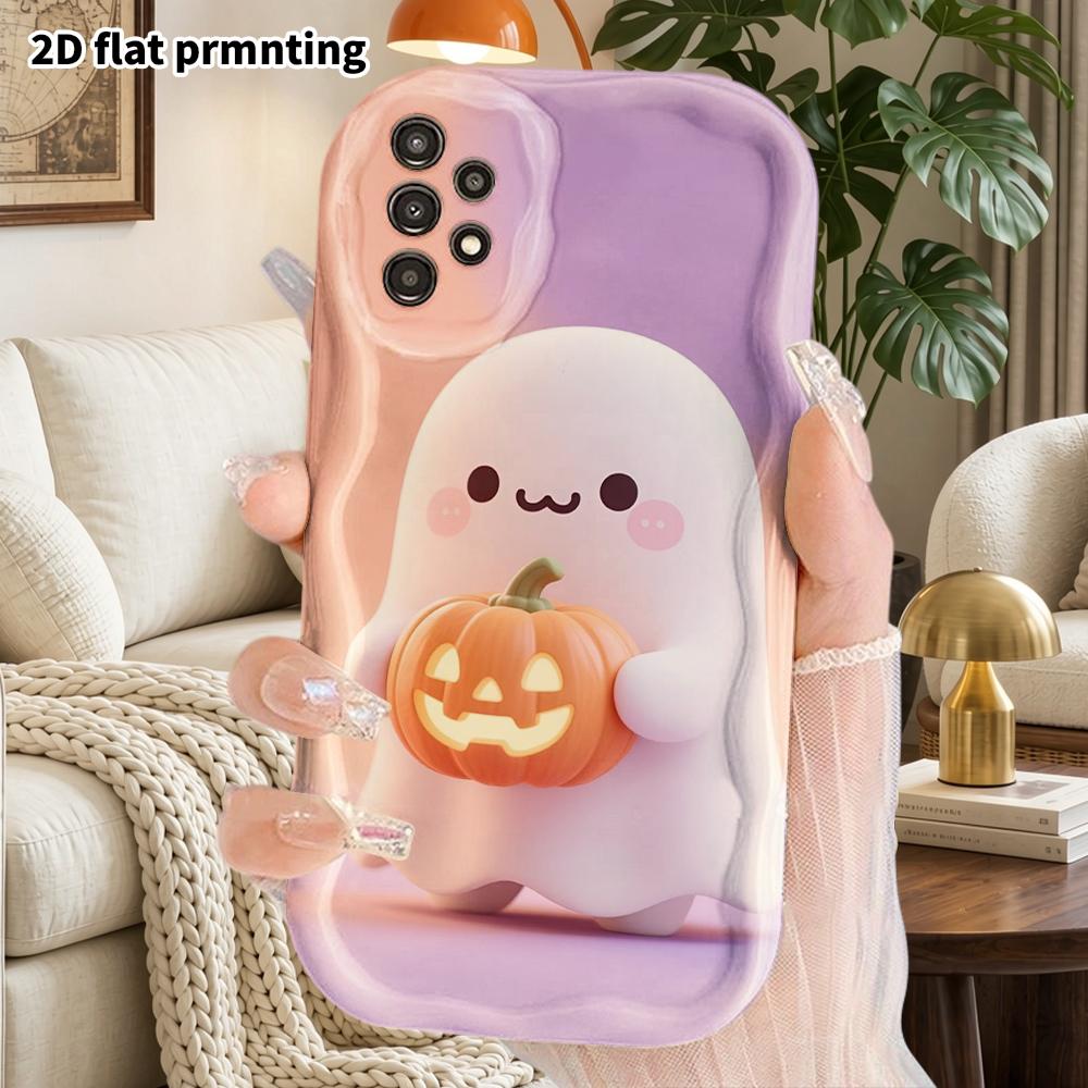 Phone Case: 2D Flat Samsung Galaxy A34 A35 M05 M06 S20 S22 S21 FE Plus 5G Protective Case, Couple Style, Hugging a Pumpkin, Christmas and Halloween Gi