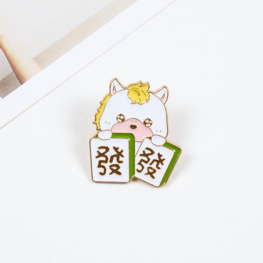 Cartoon Metallross Brosche Zink Zink Zinklegierung Tierbrosche Kreative Tierkreiszeichen Pferd Brosche Neujahrsgeschenk