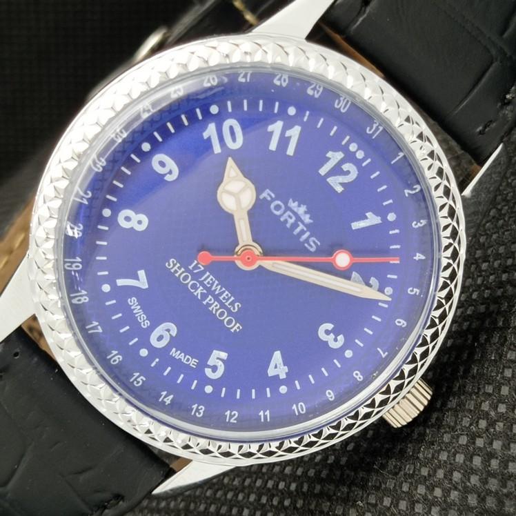 

ВОССТАНОВЛЕННЫЕ ШВЕЙЦАРСКИЕ МУЖСКИЕ НАРУЧНЫЕ ЧАСЫ FORTIS WINDING С СИНИМ ЦИФЕРБЛАТОМ 622c-a416819-2 lot622c-a416819