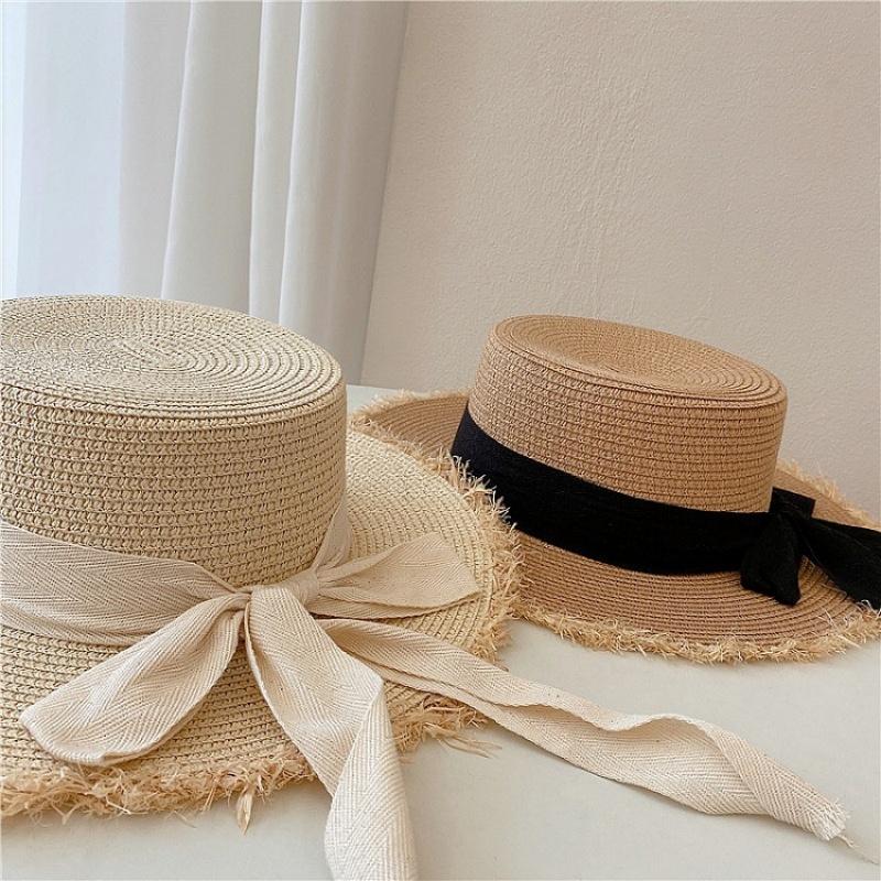 New Tassel Female Lace Bow Bowknot Straw Hat Summer Women Ladies Casual Floppy Sun Hat Ribbon Sunscreen Cap For Beach