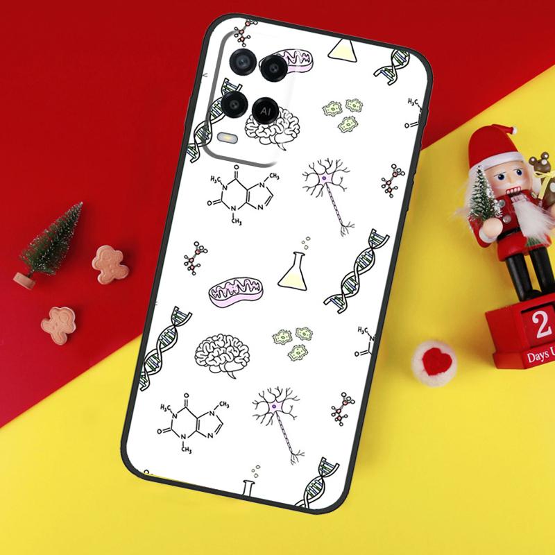 Retro DNA Science Illustration For OPPO A38 A58 A78 A98 A54 A74 A94 A16 A76 A96 A5 A9 A52 A72 A79 A53S A15 A17 A57 Case