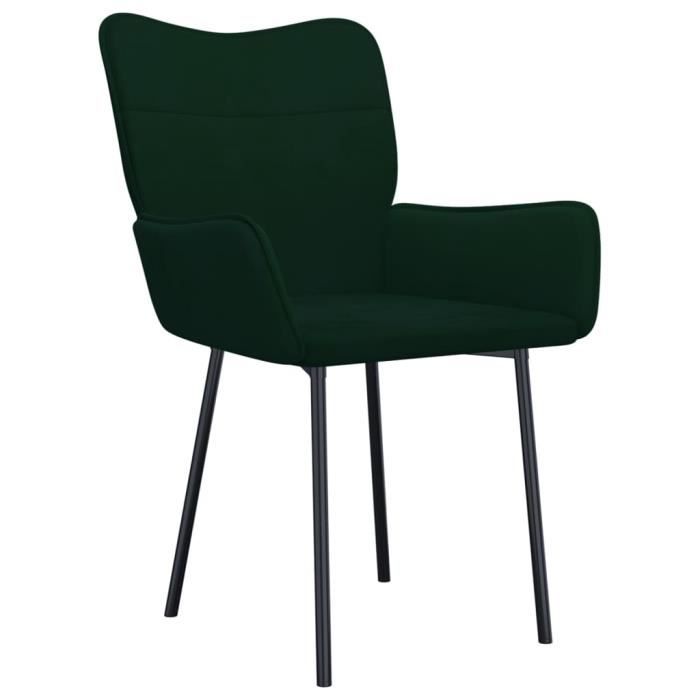 VidaXL Chaises de salle à manger 2 pcs Vert foncé Velours 344822