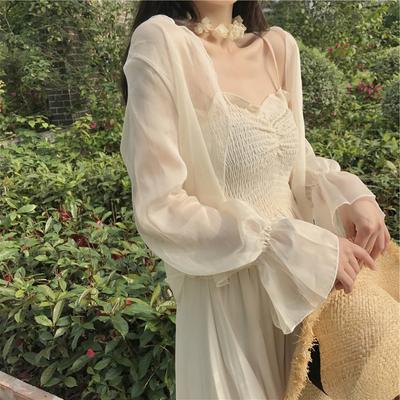 Kayısı Beyaz Siyah Kadın Uzun Kollu Açık Ön Şeffaf Bolero Şifon Omuz Silkme Hırka Wrap Düğün Parti Elbise Pelerin Cover Up