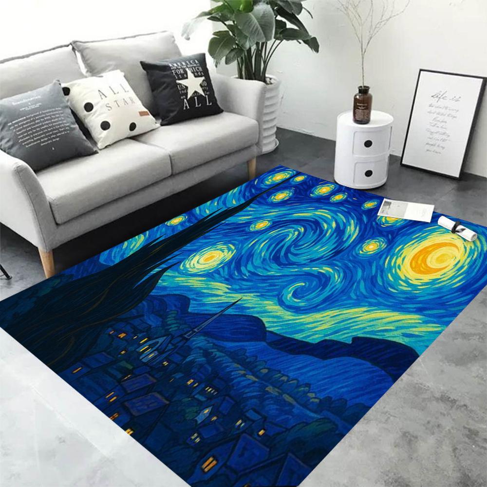 

Van Gogh Sunflowers Carpet Artistic Floral Design Impressionist Style Area Rug for Living Room Decor 40x60cm