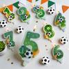 Green Soccer Football Number Candles 0-9 Diy Birthday Cake Toppers Celebration Party Cake Decorations For Kids Soccer Fans