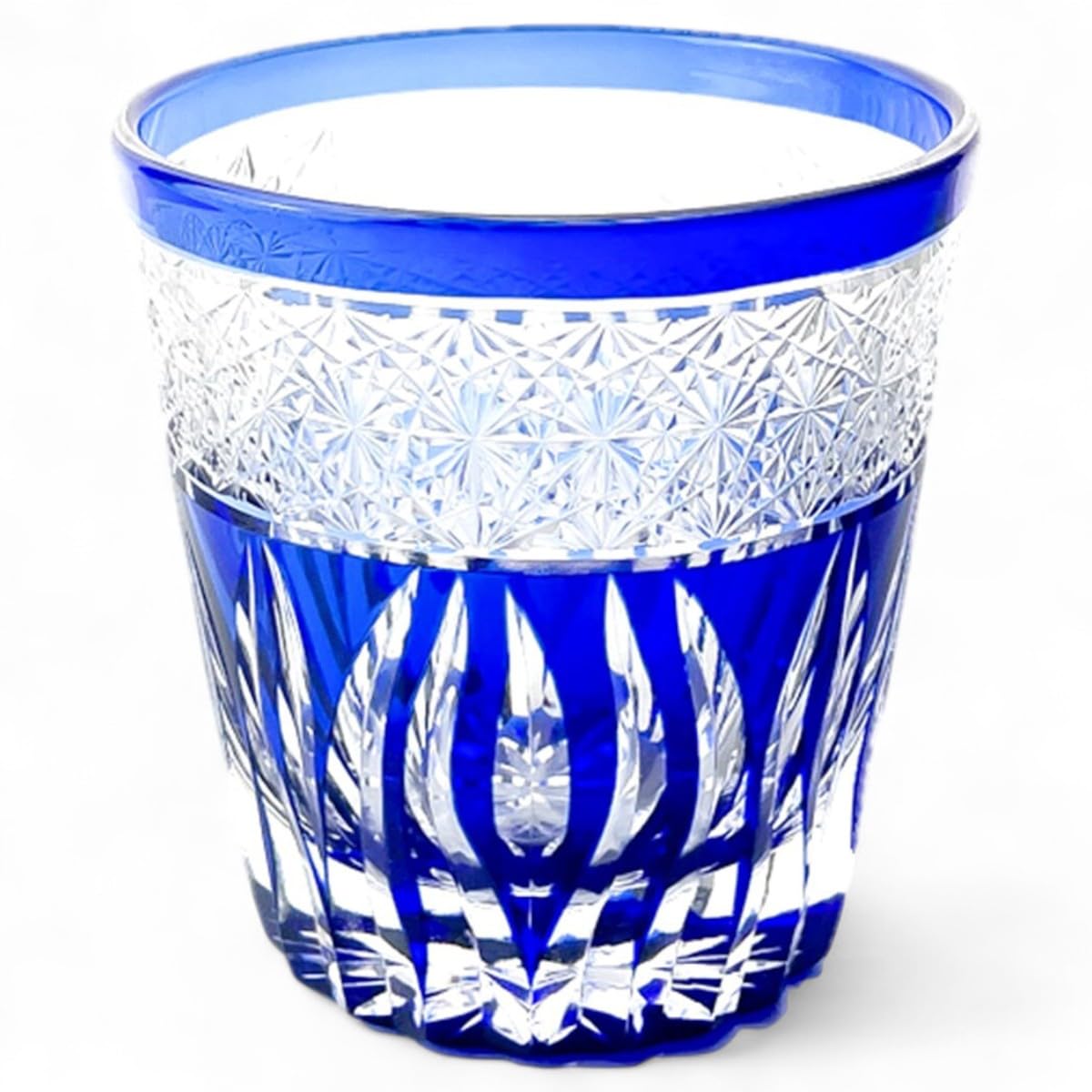 

Mizukage Kiriko Glass Saika Current Model J-kitchens Cup, 85xH90mm, 260cc, Blue, Bisho,