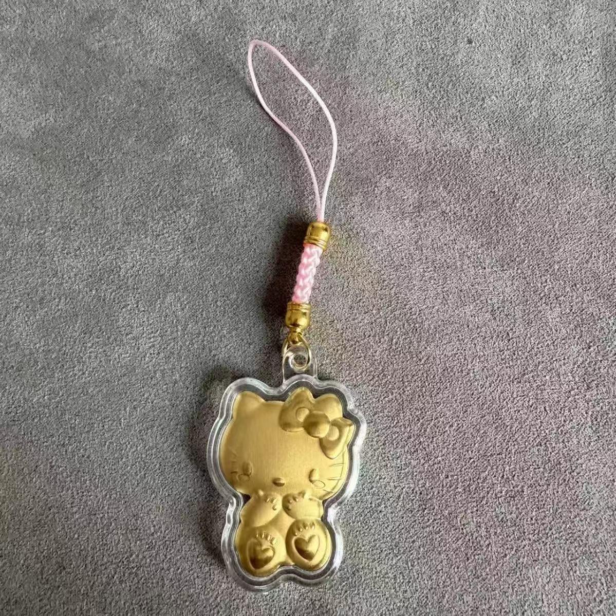 Shuibei 24K Gold Hello Kitty Mini Red Gift Box Pendant Ornament