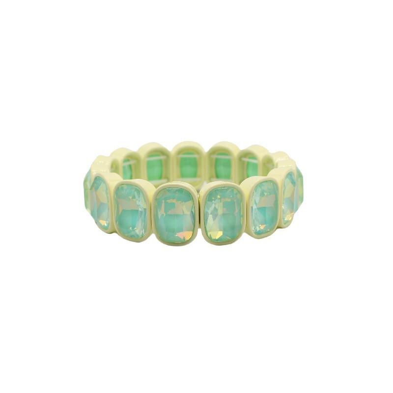 Elegant Geometric Enamel Bracelet With Crystal Accents Women Alloy Fashion Jewelry