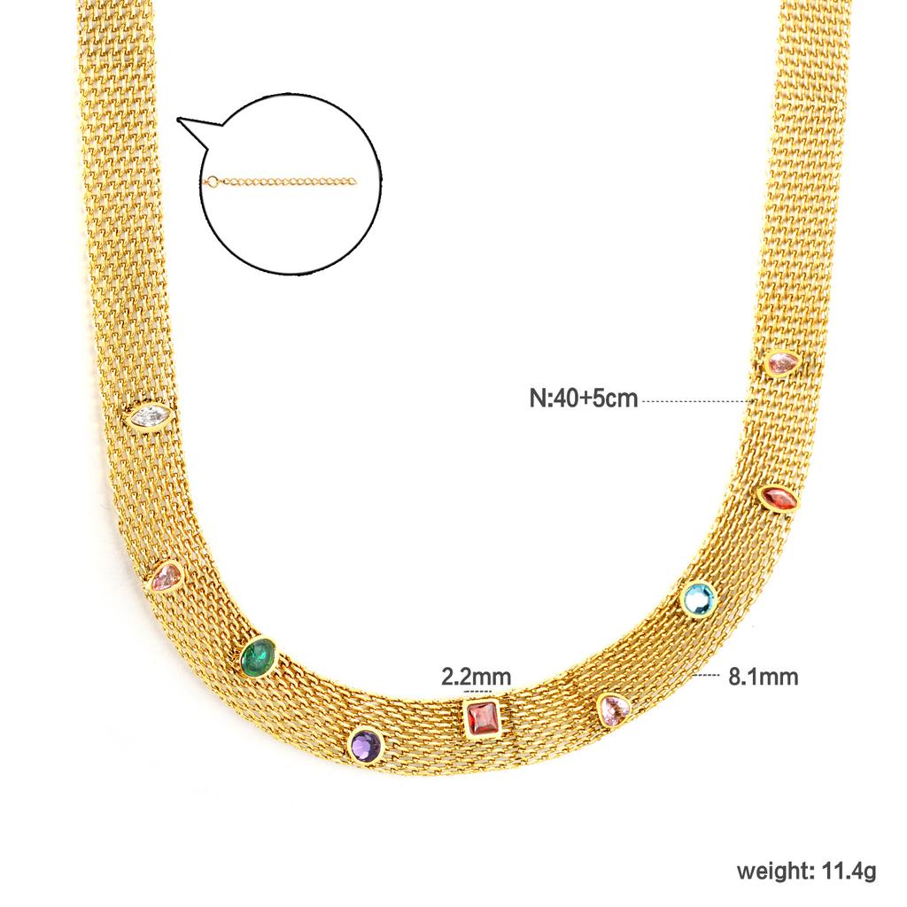 Luxury Chic Cat Eye Stone Mesh Chain Bracelet Fashion Trendy Metal Jewelry for Women