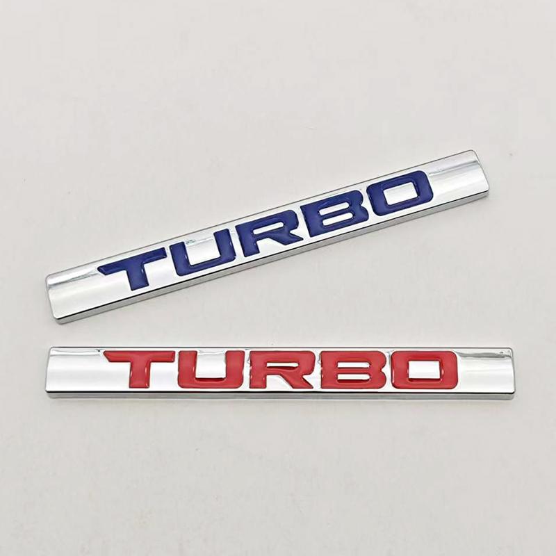 3D Metal Car Letters Turbo Logo Emblem Car Rear Trunk Sticker Fender Side Decals Turbo Badge Auto Accessories