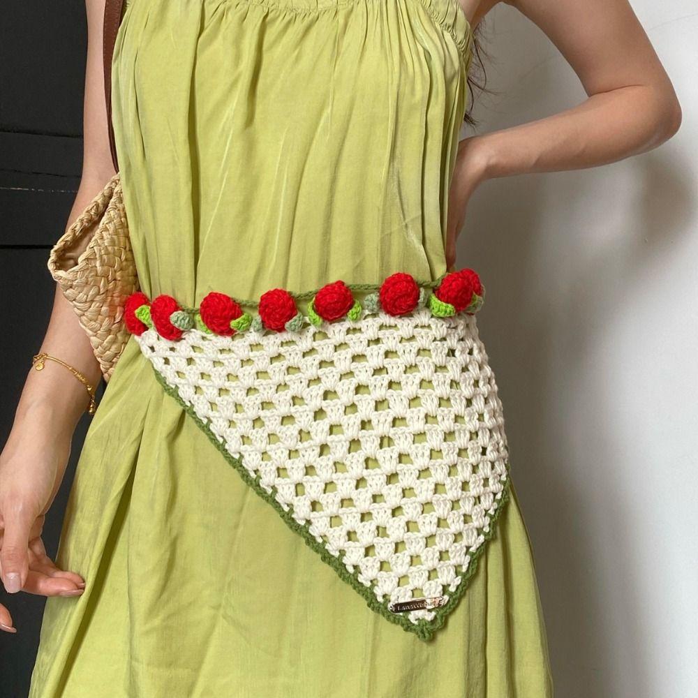 Hair Band Triangle Turban Floral Crochet Bandana Vintage Women Hair Scarf  Children
