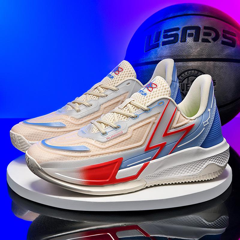 New fashion basketball shoes couple professional combat sneakers sports shoes student sports luminous sneakers support