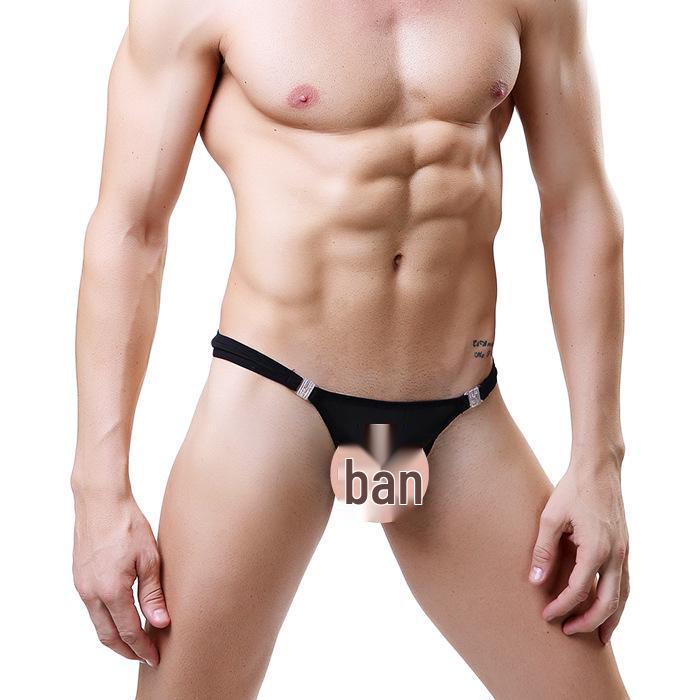 Ultra-Thin Breathable Mesh Men's Low-Waist Thong Briefs