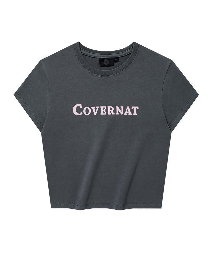 COVERNAT (W) Authentic Logo Baby Fit T-Shirt Charcoal