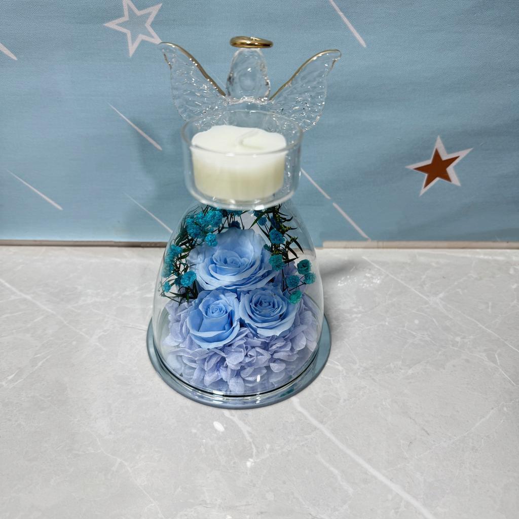 Angel Immortal Flower Rose Finished Scented Candle Christmas Valentine's Day Gift Ornament