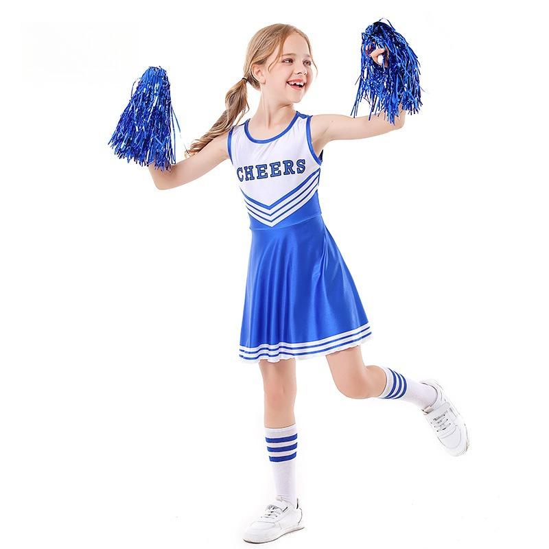 Kids Girls Cheerleaders Cheerleading Football Baby Dress Children Christmas New Year Halloween Cosplay Costumes Performance Role Play Outfit