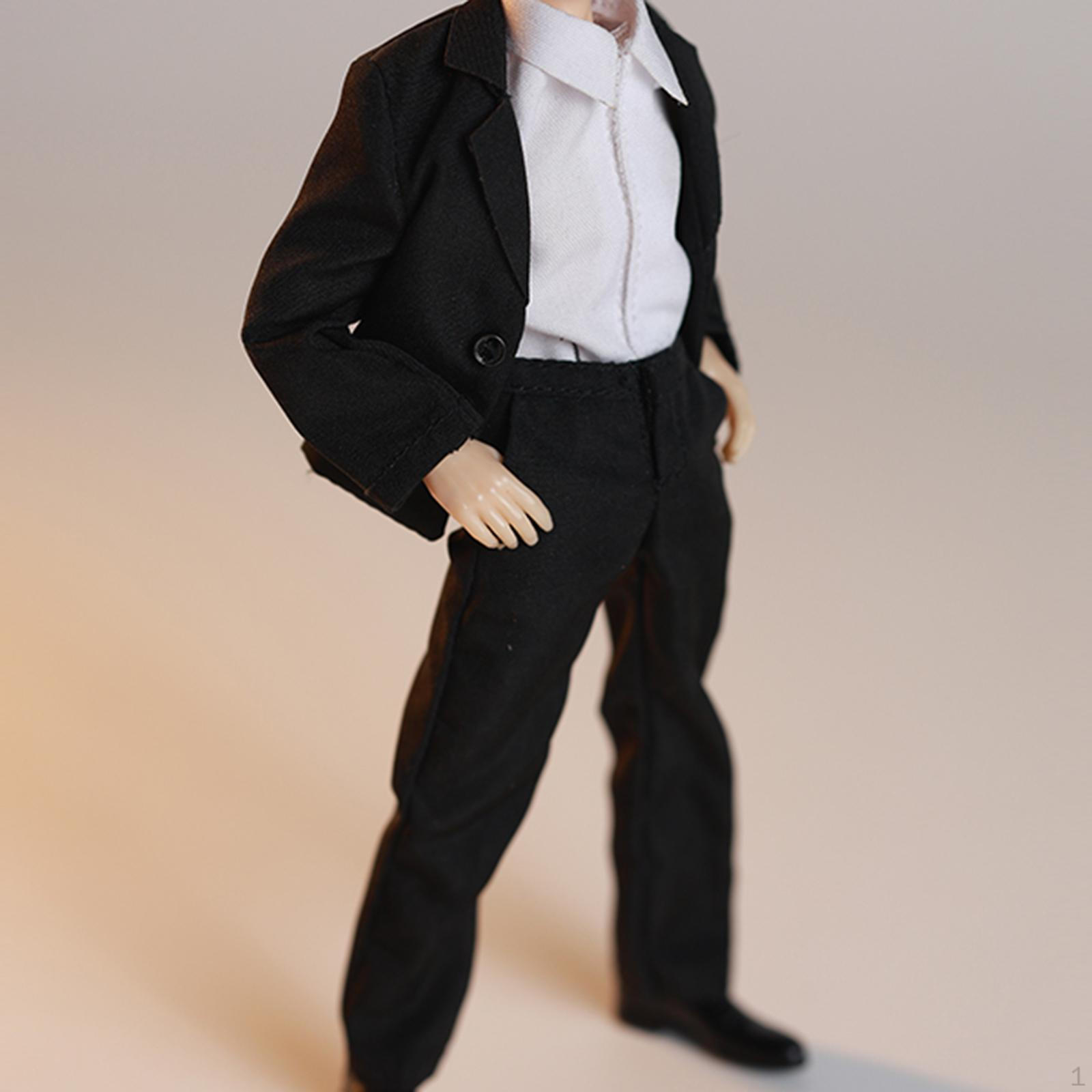 

1/12 Action Figure Clothes Miniature Clothing, Men s Suit, Fashion Doll Costume, Shirt Jacket белый