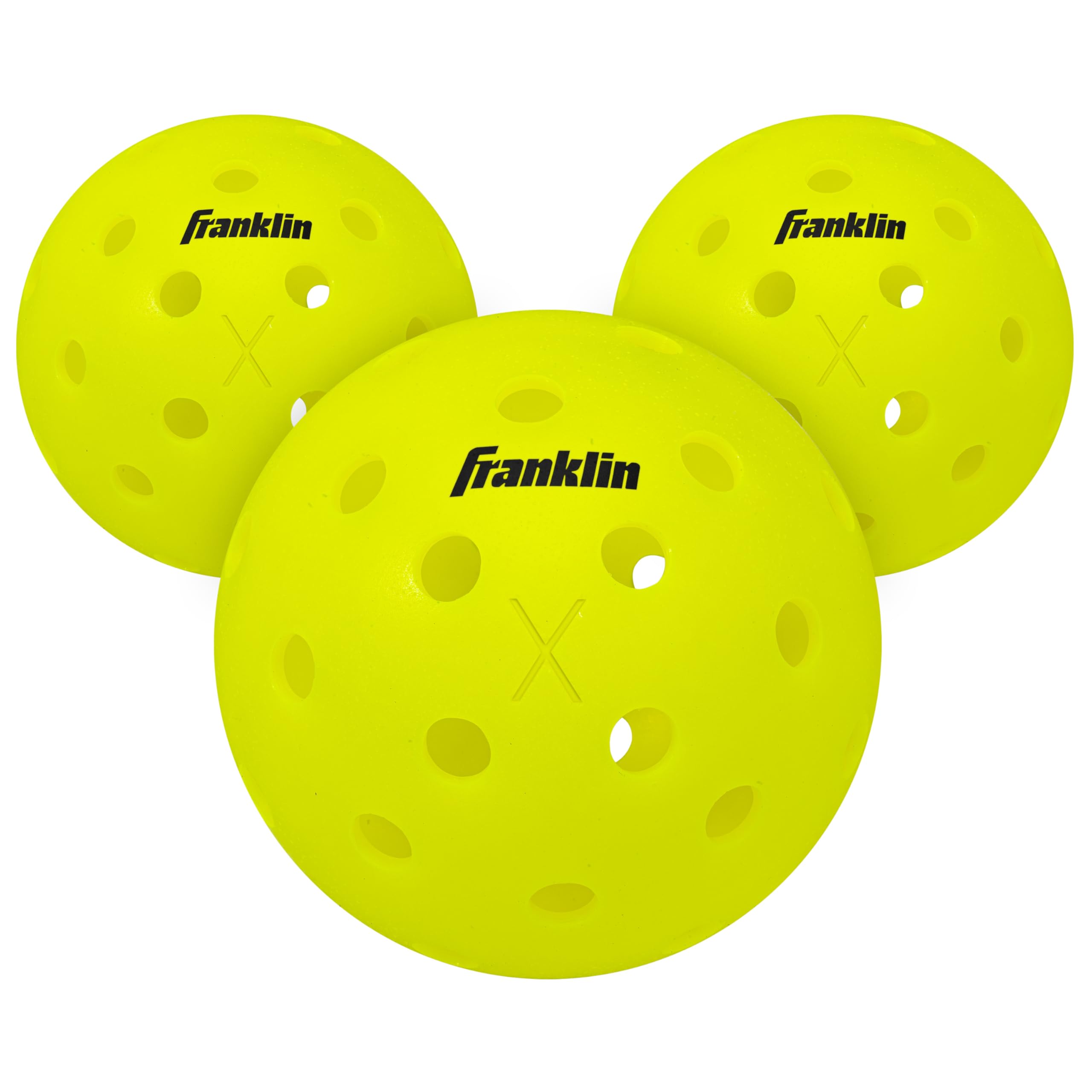 

Мячи Franklin Sports Pickleball Outdoor Optic Yellow, одобренные USAPA для открытого чемпионата США, 3 шт., обычные [импорт из Японии] X-40