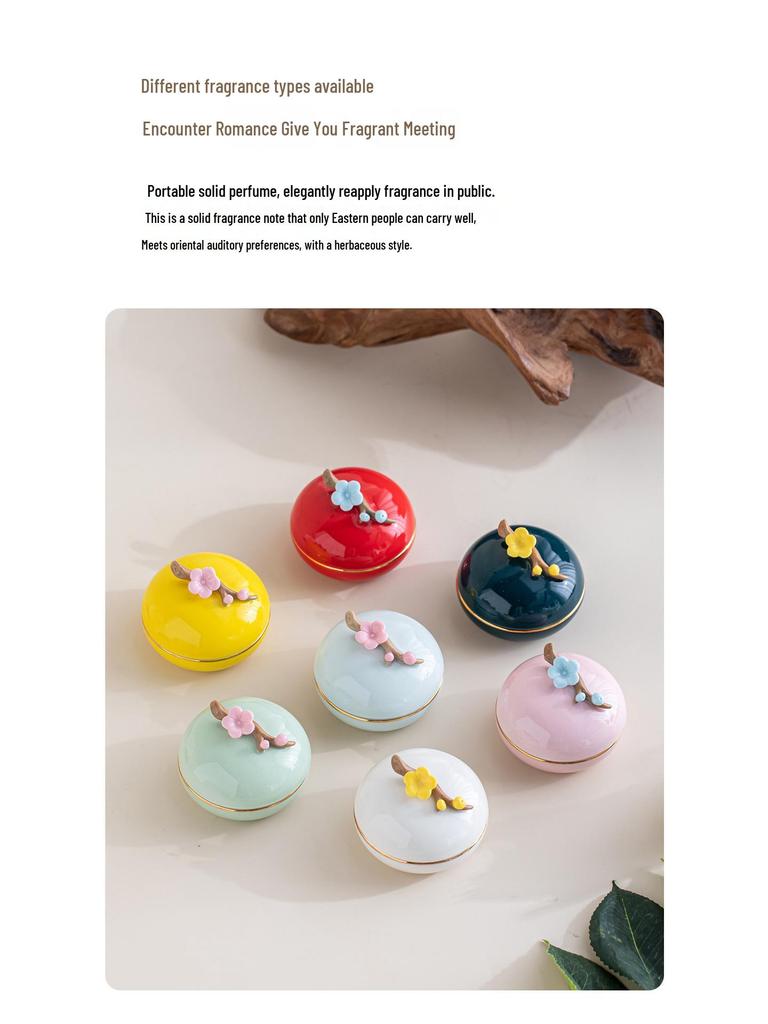 Handmade Ceramic Solid Perfume Gift Box: Long-Lasting Fragrance in Ancient Style for Girlfriend