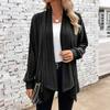 Women Autumn Winter Long Sleeve Irregular Solid Color Cardigan Coat