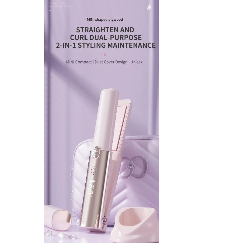 New Wireless Rechargeable Hair Straightener Comb, Portable Anti-Damage Hair Care Styling Brush for Home Travel Use