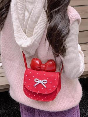 Stylowa zimowa torba crossbody: Urocza dziecięca torba na ramię i mini portmonetka dla małych dziewczynek