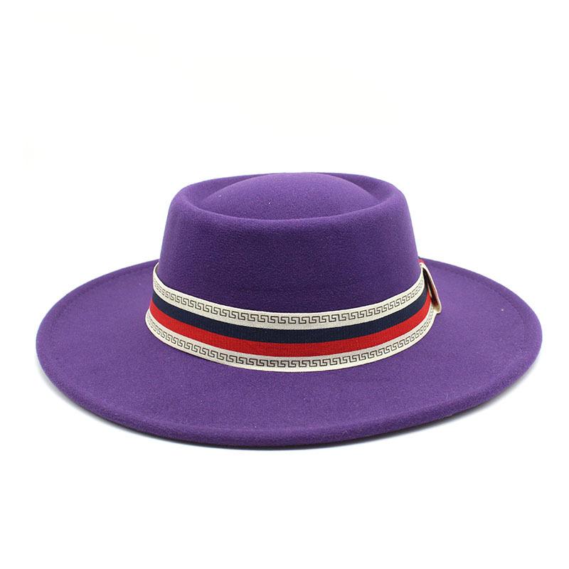 Big Brim Bump Dome Hat Woolen Top Hat Women'S Quarter British Retro Men'S Felt Hat French Jazz Hat