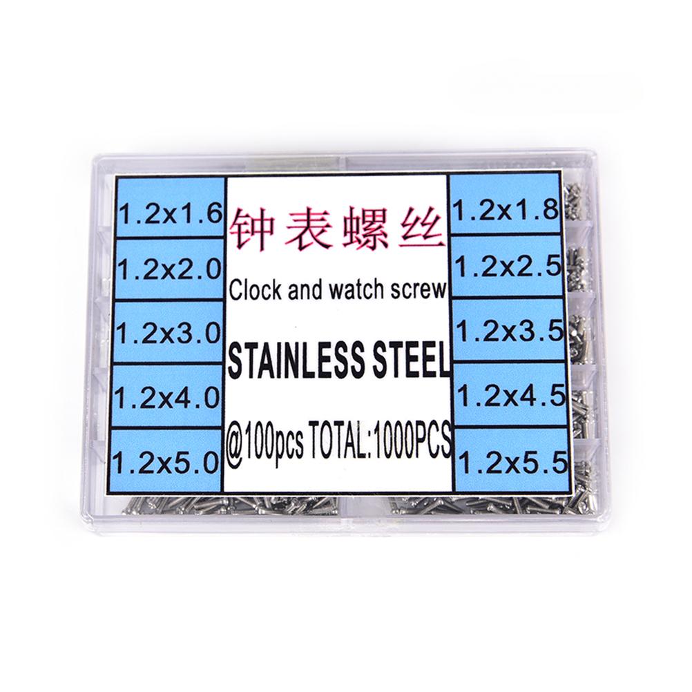 

Hot 1000Pcs/box Stainless Steel Assorted Screws For Watch Eye Glasses Watchmaker Repair Part Tool