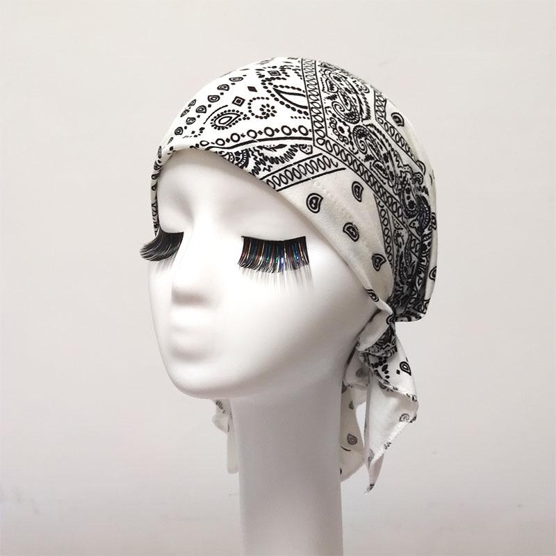 White Pirate Tricorne Bandana Chemotherapy Cap - Thin, Breathable, Adult Headwrap