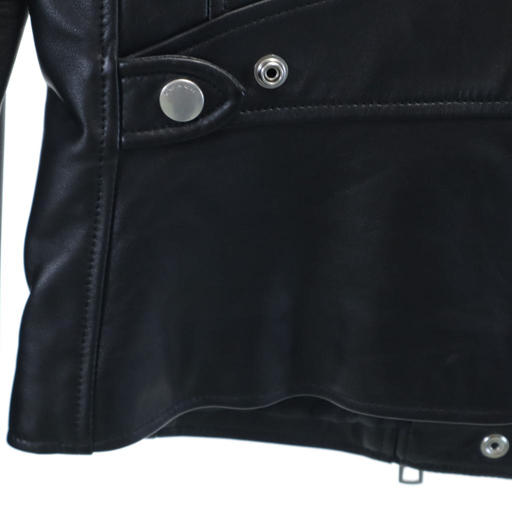 COACH Sheep leather Riders jacket S black F86528 UPTOWN RACER JACKET Women Used