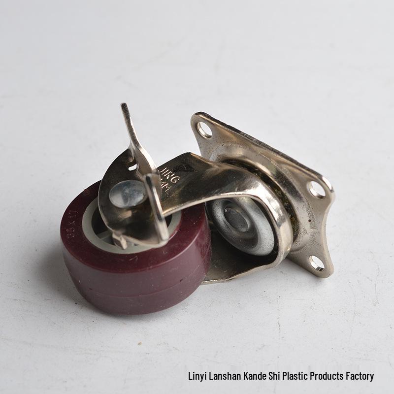 Universal Red Polyurethane Wheel Caster for Steering, Brakes, Furniture, and Sofas