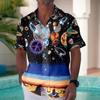 New Fashion Spring and Summer Leisure Gradual Change Color Printed Hawaiian Shirt Men's Vacation Seaside Trade Manufacturers