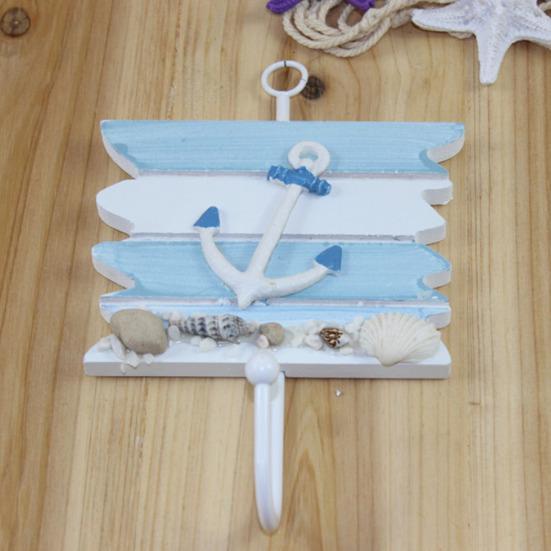 Kleiderhaken mit Aufhängelöchern Ohne Bohren Haken Marine Stil Eisen Wandhaken für Eingangsbereich Badezimmer Küche Schlüssel