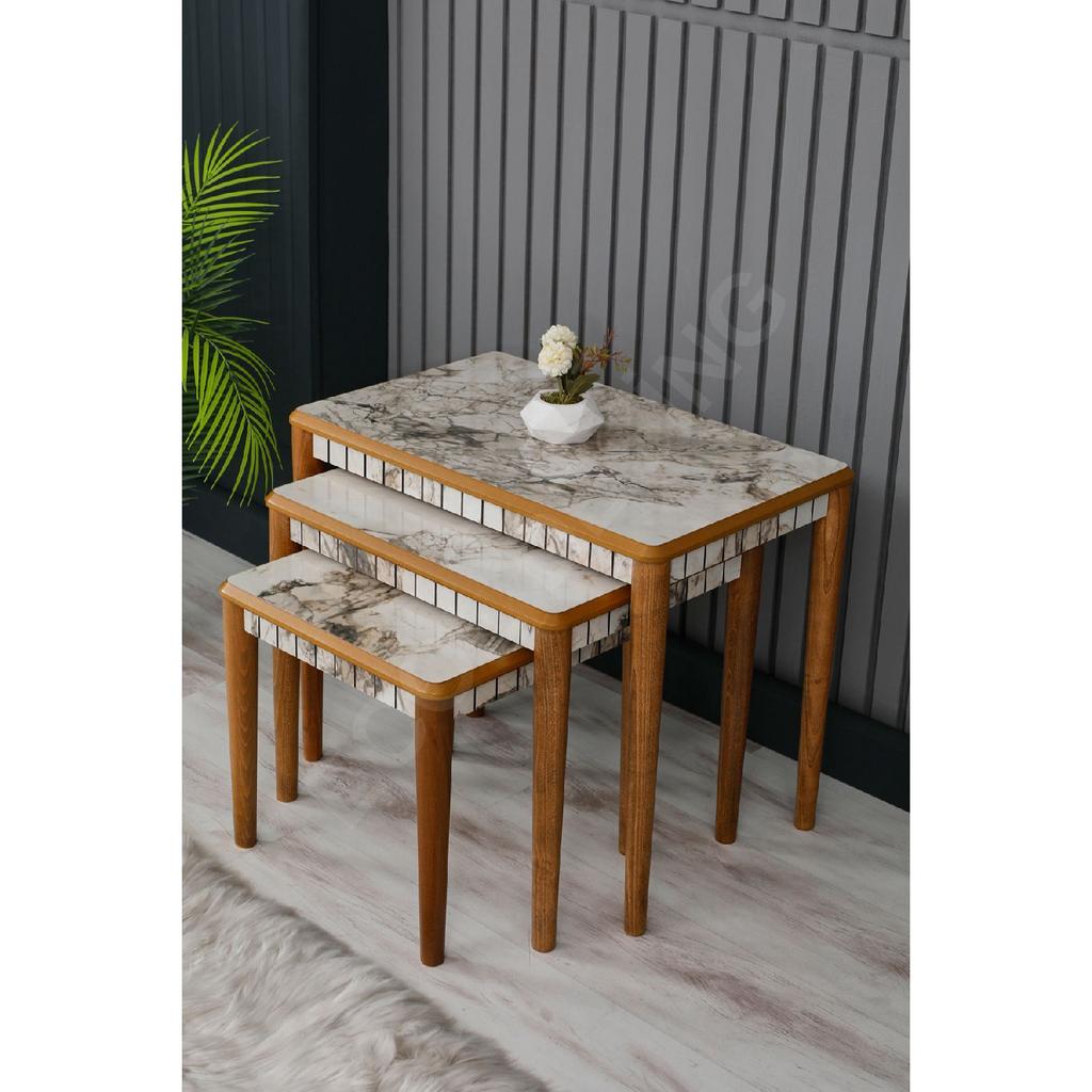 Luna Atlantic 3-piece Luxury Wooden Coffee Table