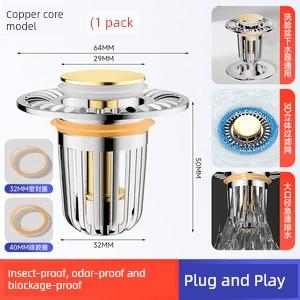 Bathroom Sink Pop-Up Core Anti-Clogging Anti-Odor Filter Drain Stopper Universal Drain Filter To Prevent Hair Clogging