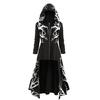 Womens  Hooded Dress Plus Size Tree Print High Low Halloween Coat Blouse Tops