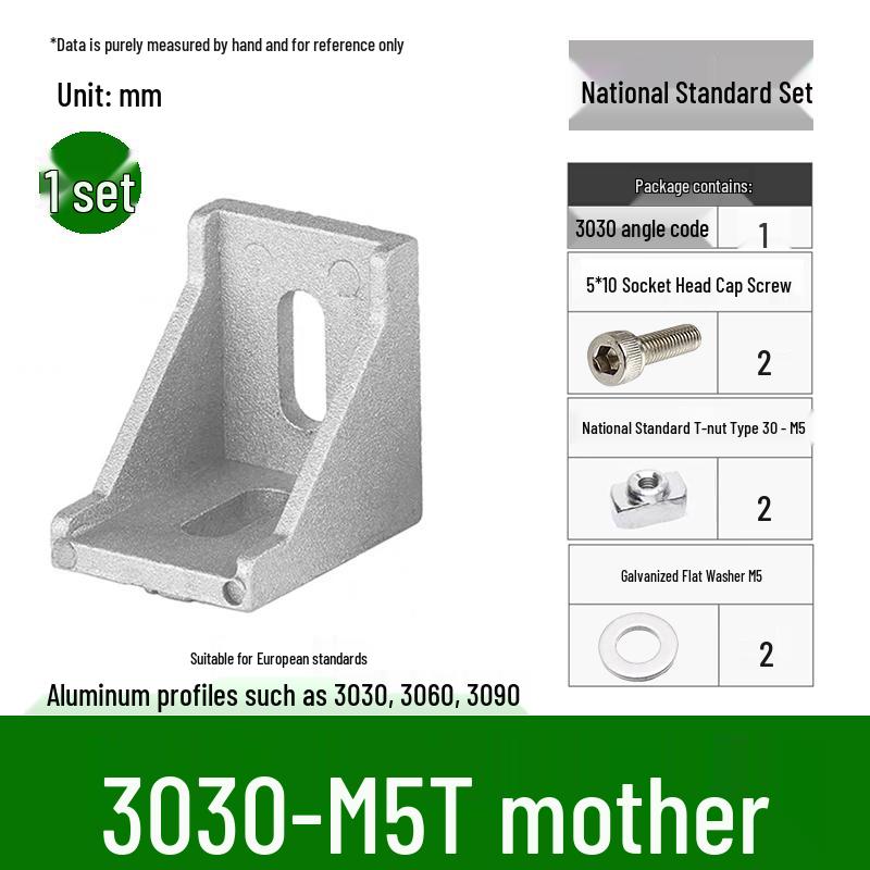 Aluminum 90° Corner Bracket Connector for 4040/2020/3030 Profiles