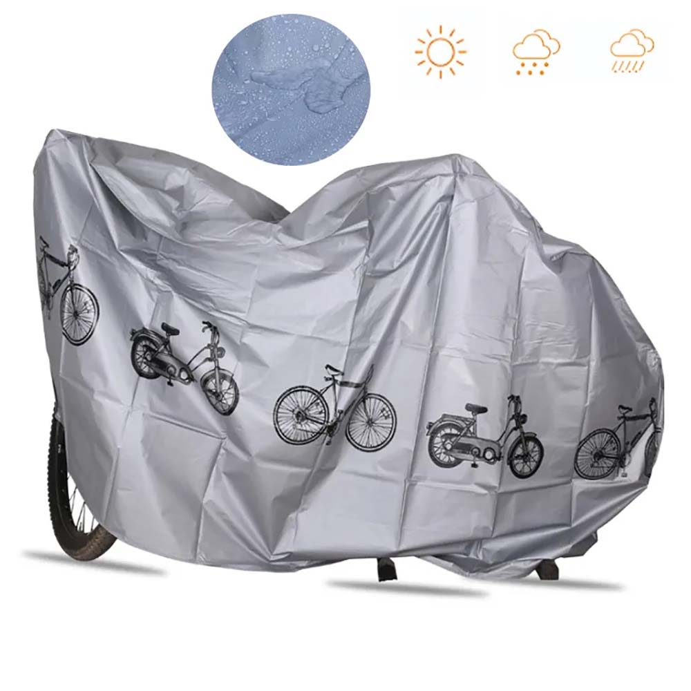 Multifunctional Electric Vehicle Cover for Bicycle Prevent Rain Grey Waterproof Bike Cover Sun Protection Outdoor Bicycle Cover