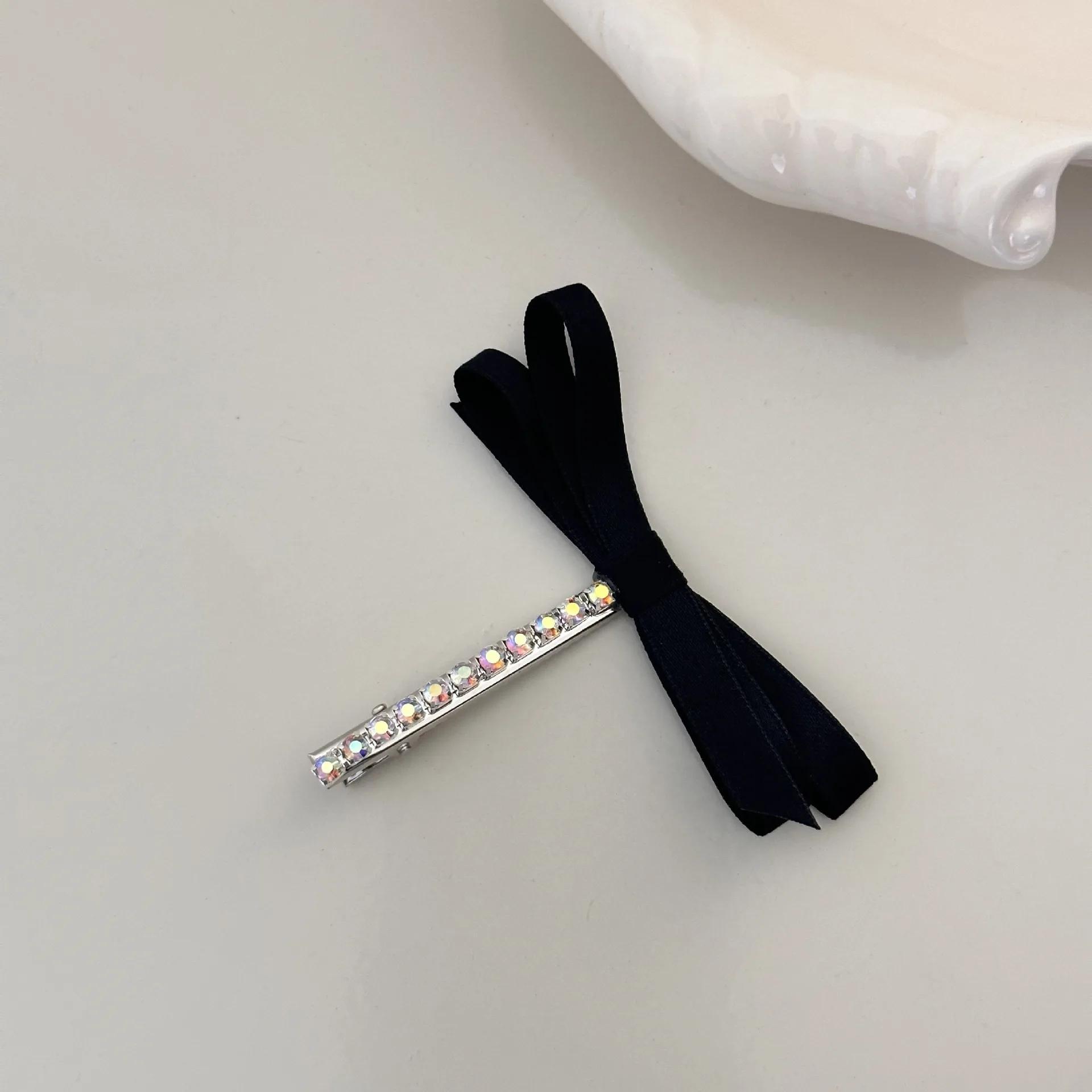 

Заколки и клипсы банты для девочек женщин аксессуары корейский бант стразы заколка винтажный трендовый ведущая мода kpop Лента